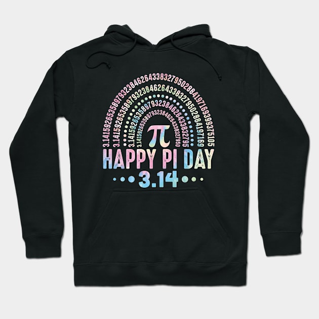 Happy Pi Day 3.14 Mathematic Math Teacher Tie Dye For Women Girl Hoodie by SIMPLYSTICKS